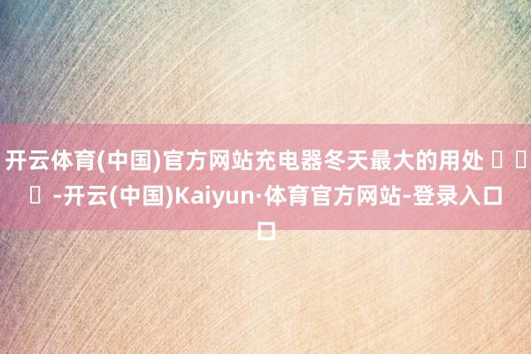 开云体育(中国)官方网站充电器冬天最大的用处 ​​​-开云(中国)Kaiyun·体育官方网站-登录入口