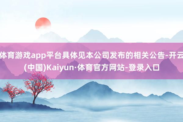 体育游戏app平台具体见本公司发布的相关公告-开云(中国)Kaiyun·体育官方网站-登录入口