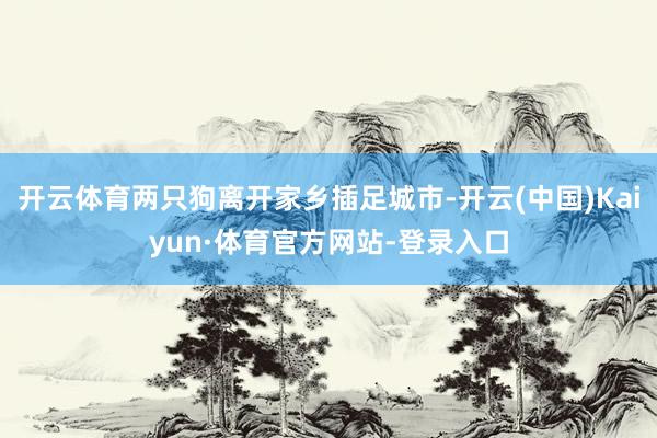 开云体育两只狗离开家乡插足城市-开云(中国)Kaiyun·体育官方网站-登录入口