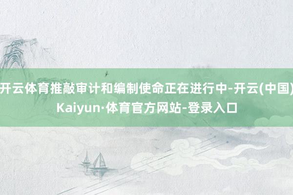 开云体育推敲审计和编制使命正在进行中-开云(中国)Kaiyun·体育官方网站-登录入口