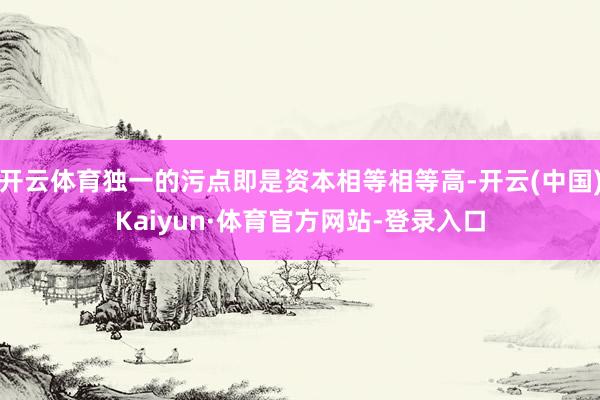 开云体育独一的污点即是资本相等相等高-开云(中国)Kaiyun·体育官方网站-登录入口