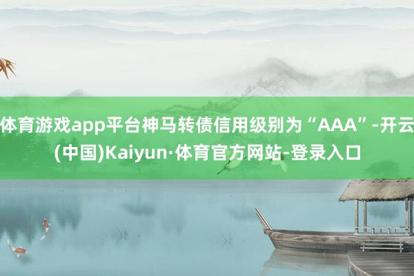 体育游戏app平台神马转债信用级别为“AAA”-开云(中国)Kaiyun·体育官方网站-登录入口